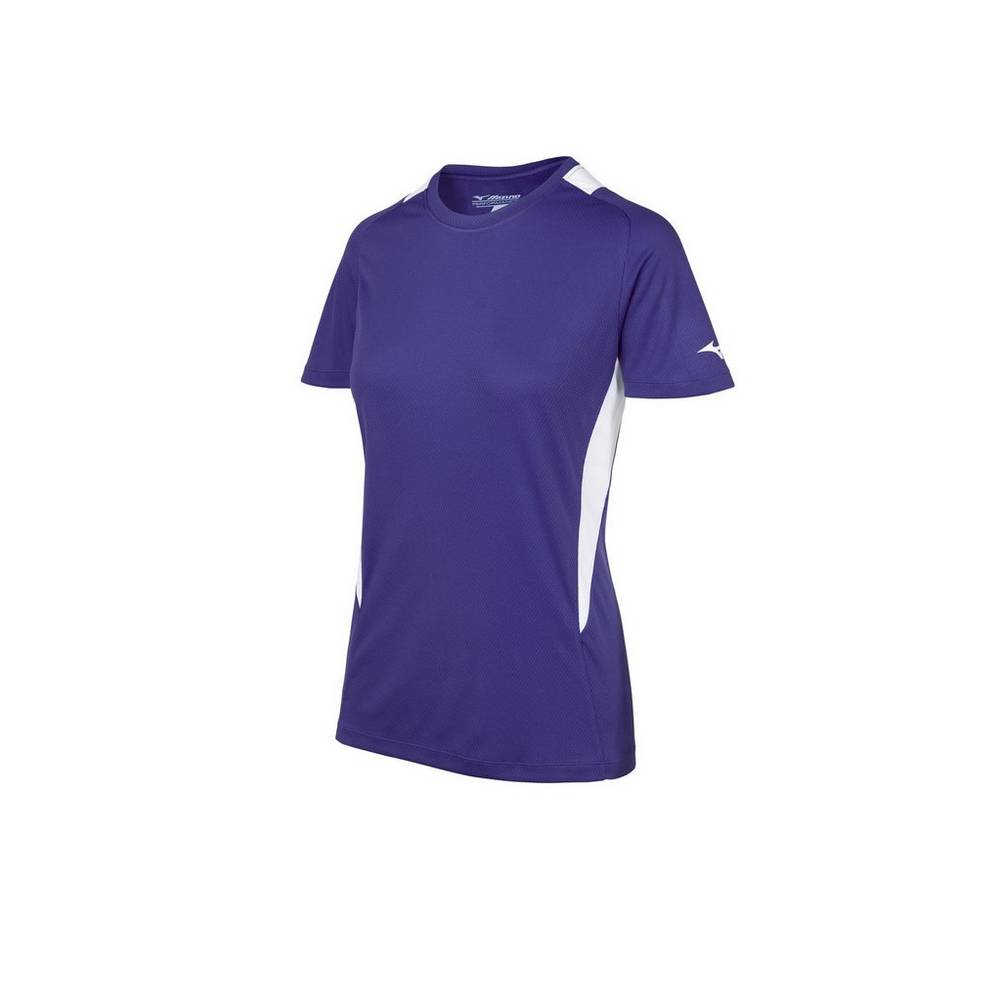 Womens Mizuno Crew Neck Softball Jersey Purple/White Philippines (MVGYIW609)